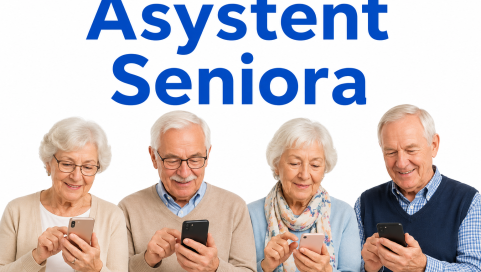 Ilustracja - seniorzy ze smartfonami